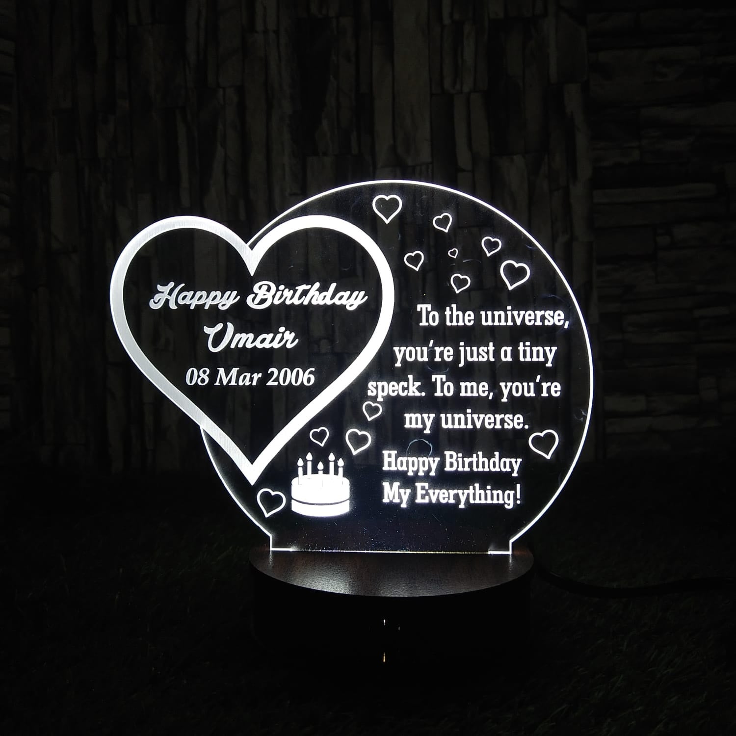 Customized Name 3d Illusion Birthday Wishes Lamp| NL04