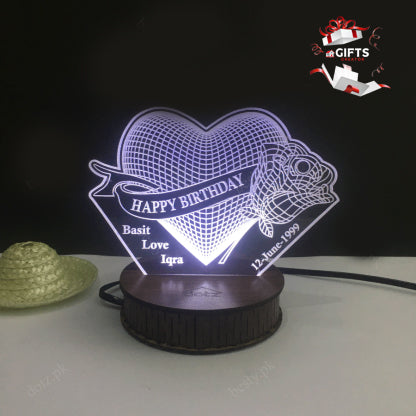 Customize Happy Birthday 3d illusion Table Lamp | NL22