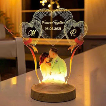 Customize 3d Couple Name And Picture Table Lamp | NL28