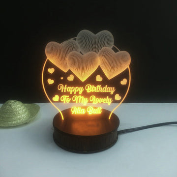 Customized Name 3d Illusion Lamp Birthday Gift | NL01