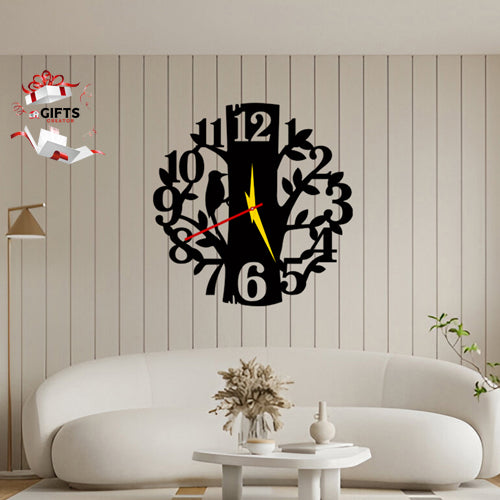 Tree 3D Wall Clock Tree Branches & Modern Wooden Wall Clock | C2