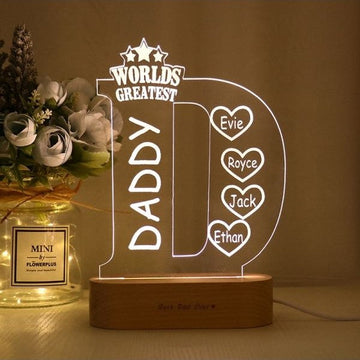 Customize 3d illusion Parents Name Table Lamp | NL24