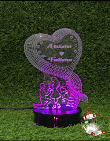 Customized Name 3d Illusion Couple Name Lamps | NL15