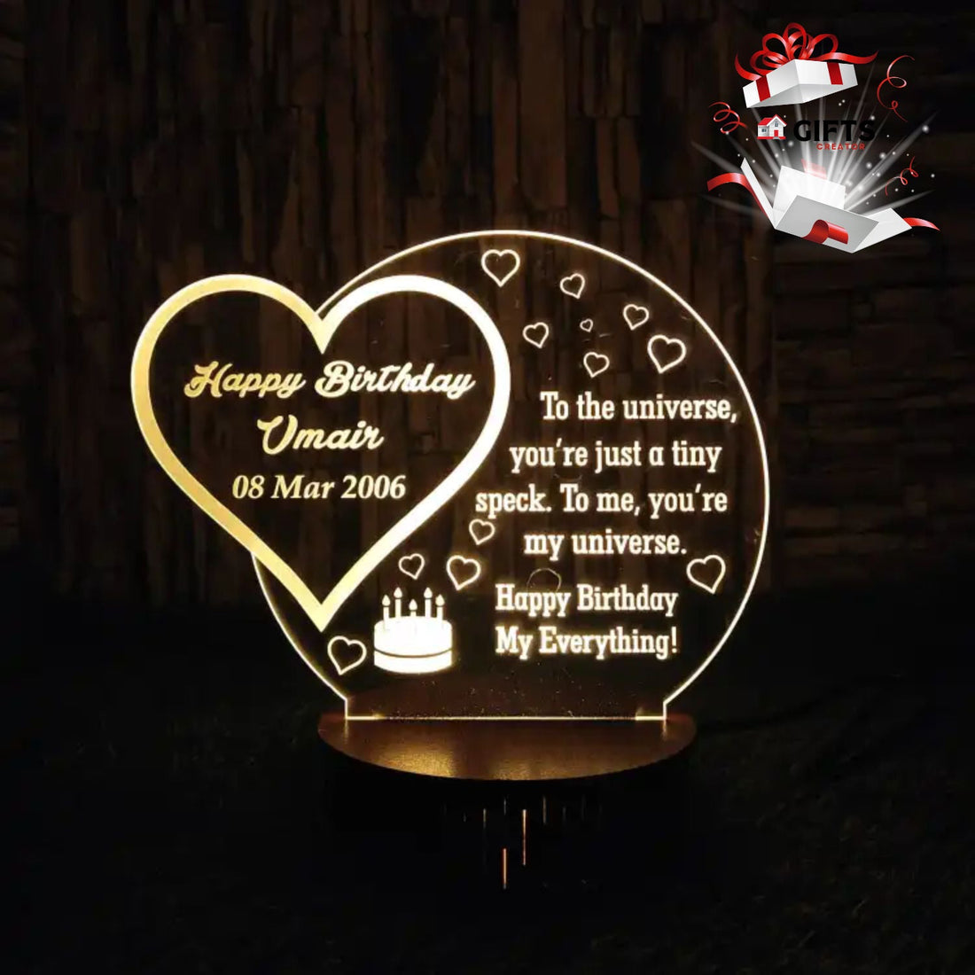 Customized Name 3d Illusion Birthday Wishes Lamp| NL04