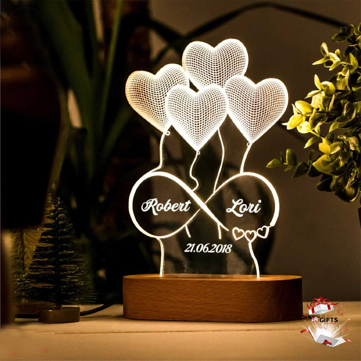 Customized Name Artistic Gifts 3D Illusion Lamp | NL06