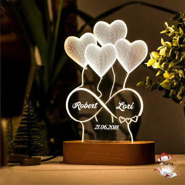 Customized Name Artistic Gifts 3D Illusion Lamp | NL06