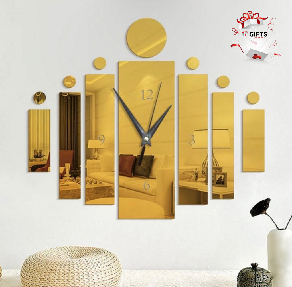 Acrylic Wall Clock Black And Golden