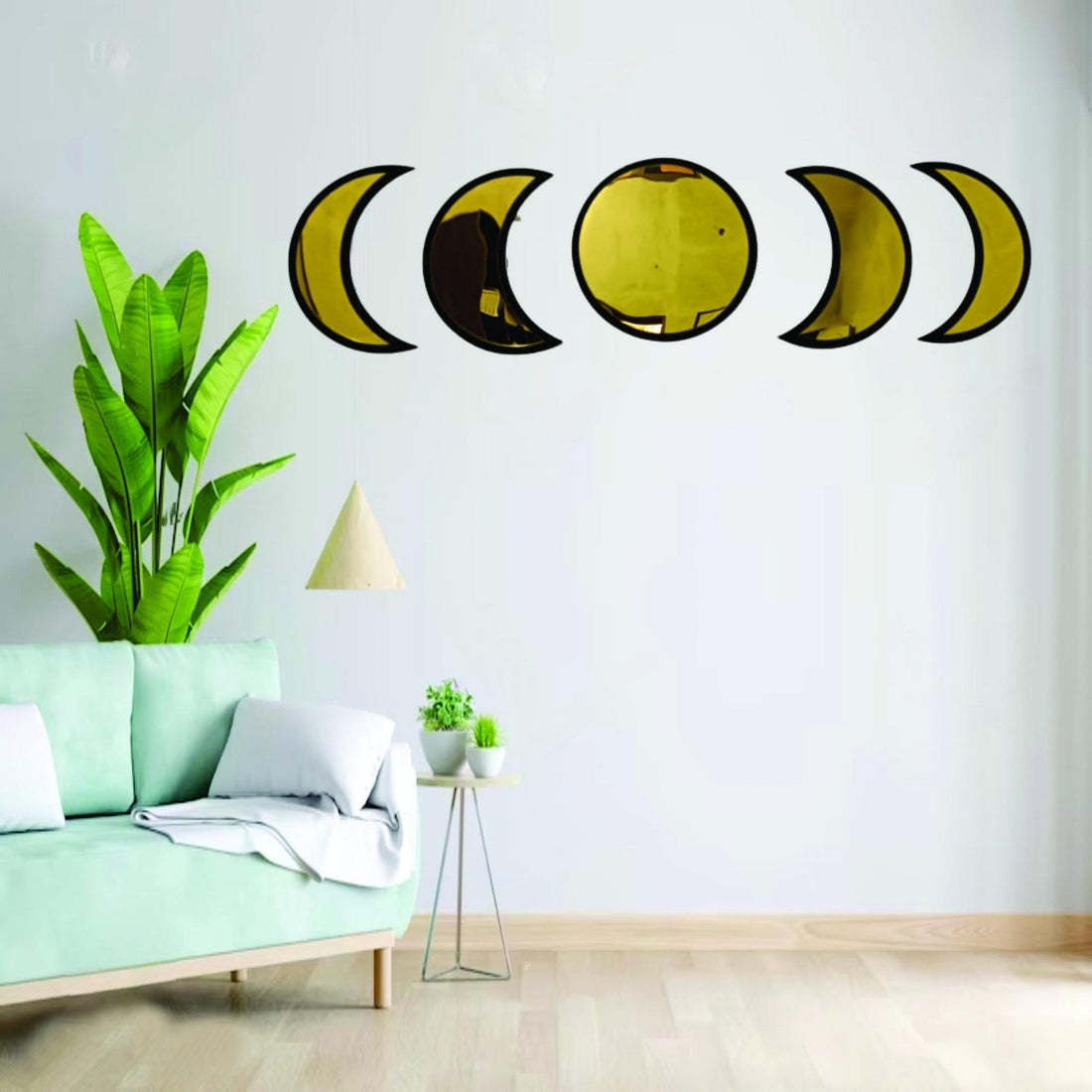 3D alf-Moon Self Adhesive Acrylic Mirror for Wall Decor