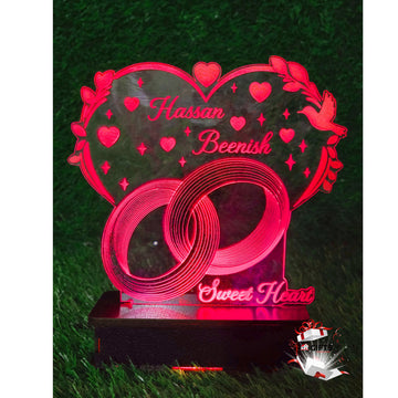 Customized 3d Illusion Couple Name Lamp | NL12